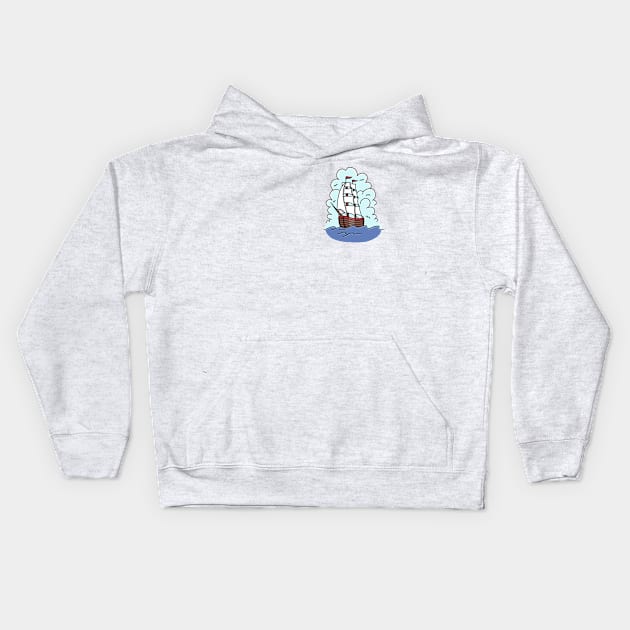 Ship At Sail Kids Hoodie by Tanisha Vidale